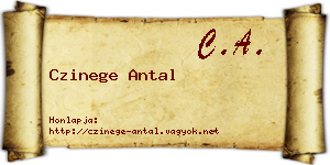 Czinege Antal névjegykártya